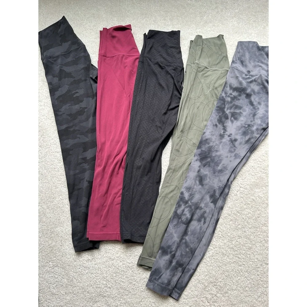 Lot 5 - Lululemon Align Leggings Size 4 Camo Army Green Black Red